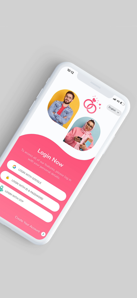FreeNikah - Muslim Matrimony - Login interface of the FreeNikah app showing sign in options for Muslim matrimony users