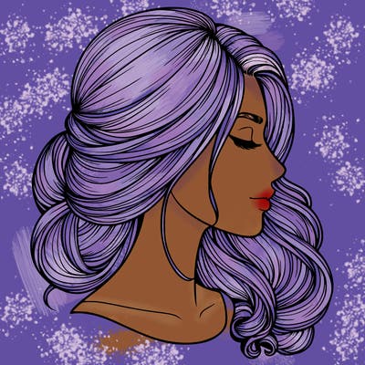 realistic woman's head & hair