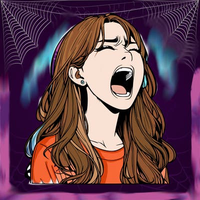 screaming realistic, girl