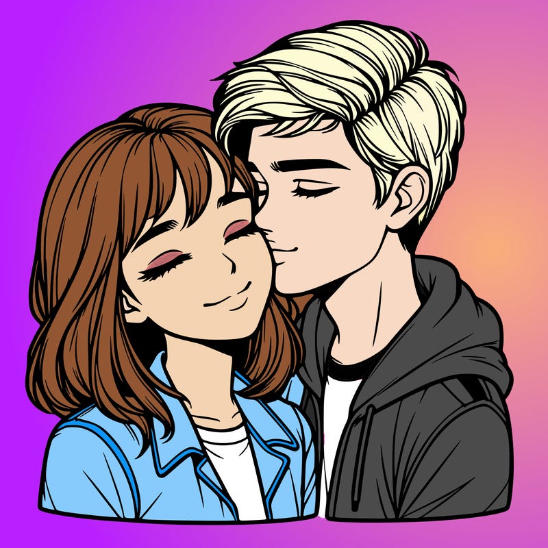 realistic girl and boy  love