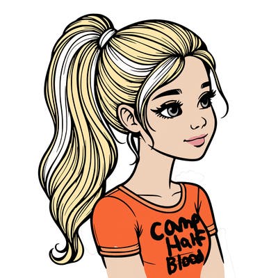 realistic girl with a pony tail