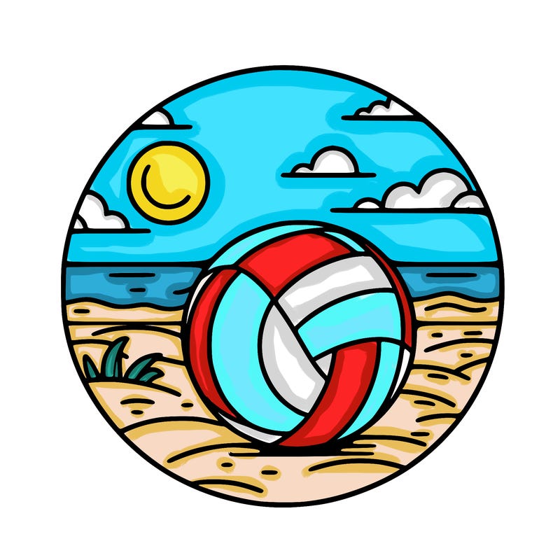 volleyball on a beach