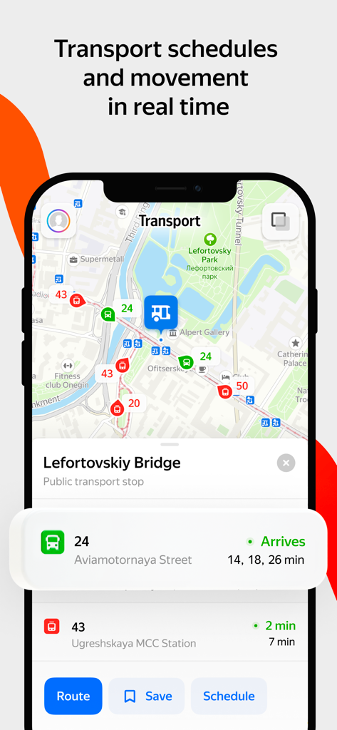 Yandex Maps & Navigator - Horários de transporte público em tempo real e rastreamento de ônibus no Yandex Maps