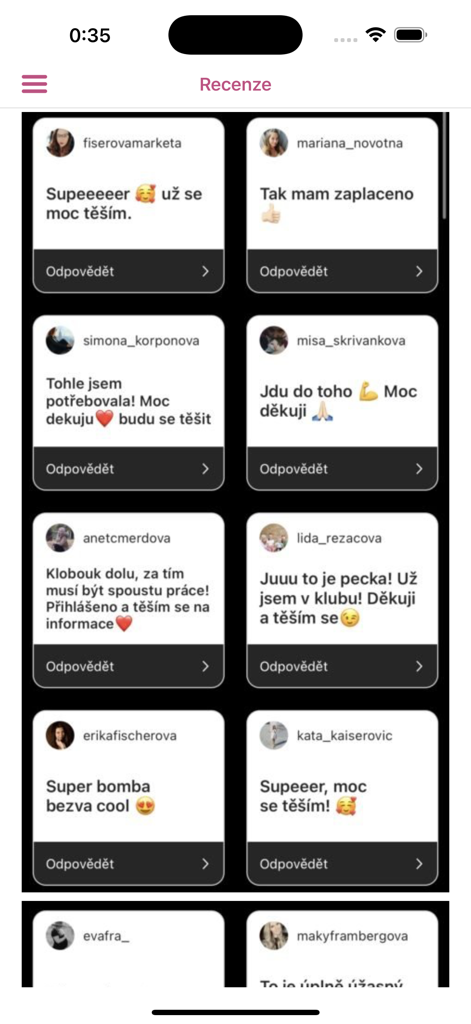 Supermáma - A collection of positive user reviews and testimonials for the Supermáma parenting app shown in a grid format.