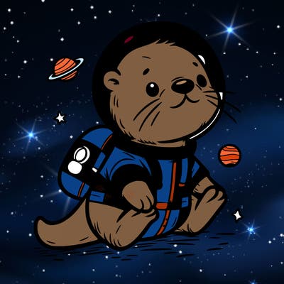otter in a space suit
