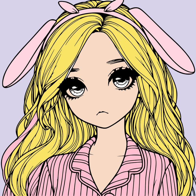 realistic girl with bunny pjs