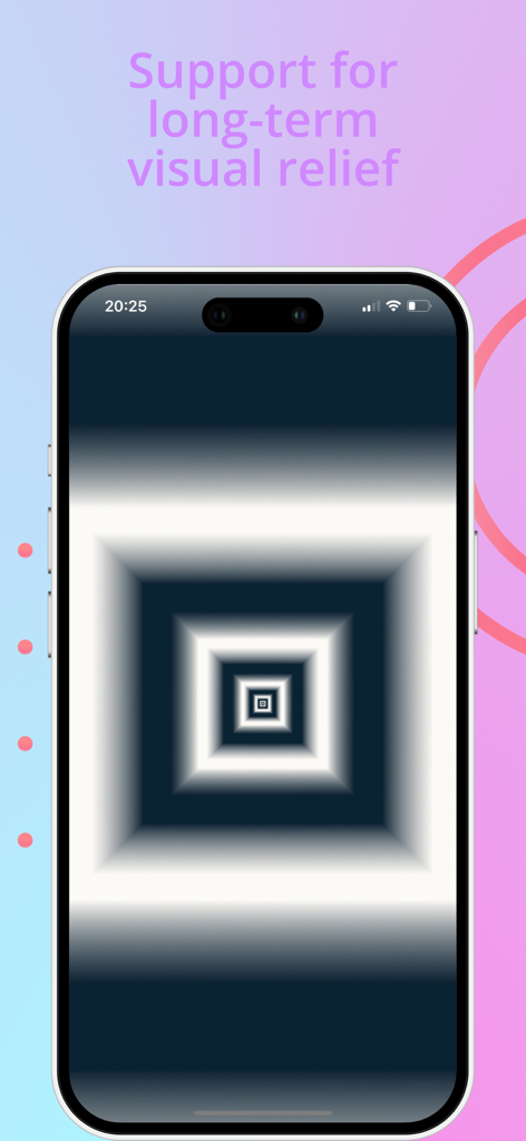 EyeFit Trainer - Smartphone screen showing an eye exercise video from EyeFit Trainer for long term visual relief