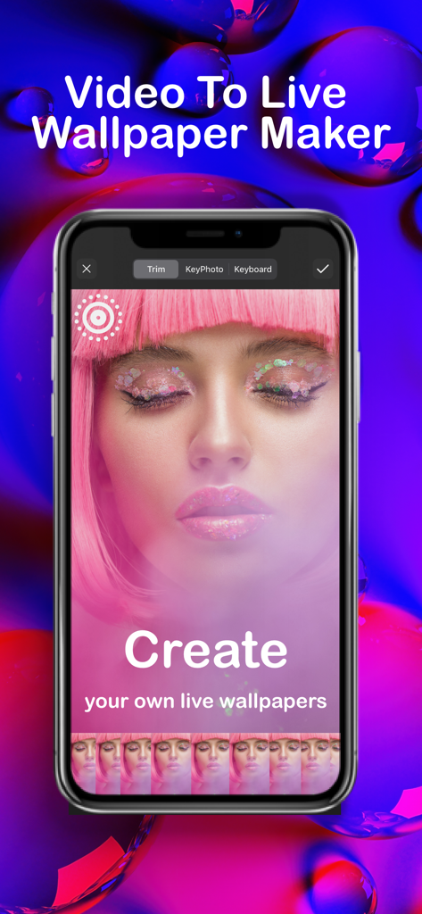 Yo! Live Wallpaper 4K Connect - Interface of the app showing how to create a custom live wallpaper from a video on an iPhone