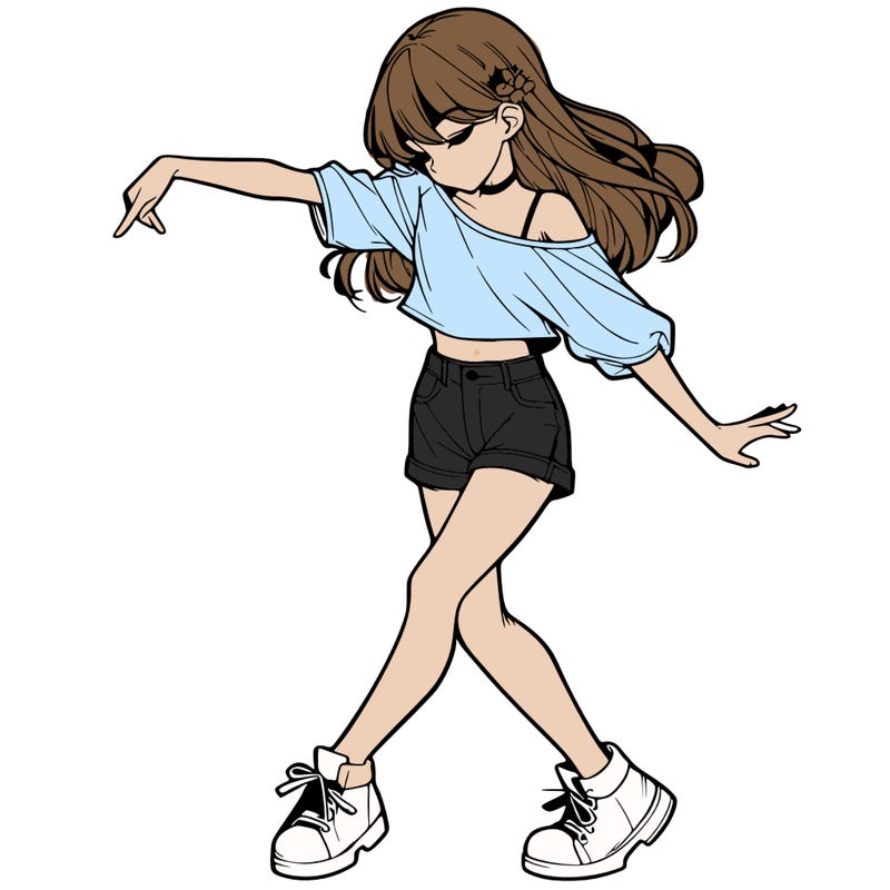 realistic girl danceing