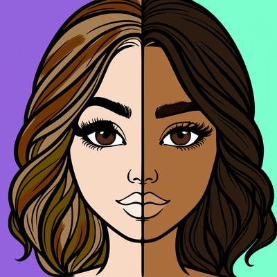 realistic girl split half