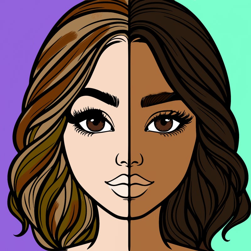 realistic girl split half