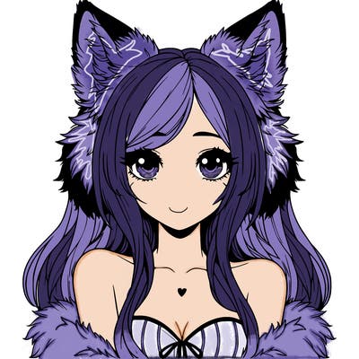 realistic girl with wolf ears