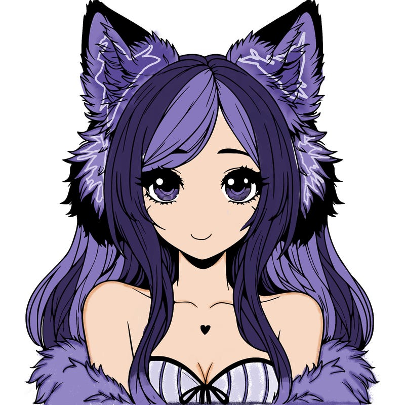 realistic girl with wolf ears