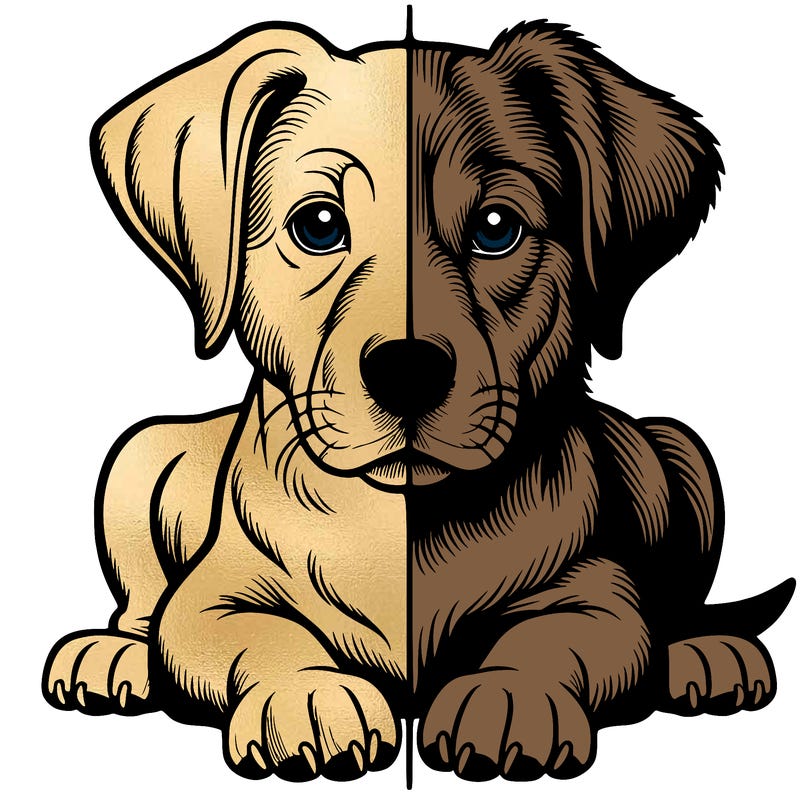 realistic dog split picture