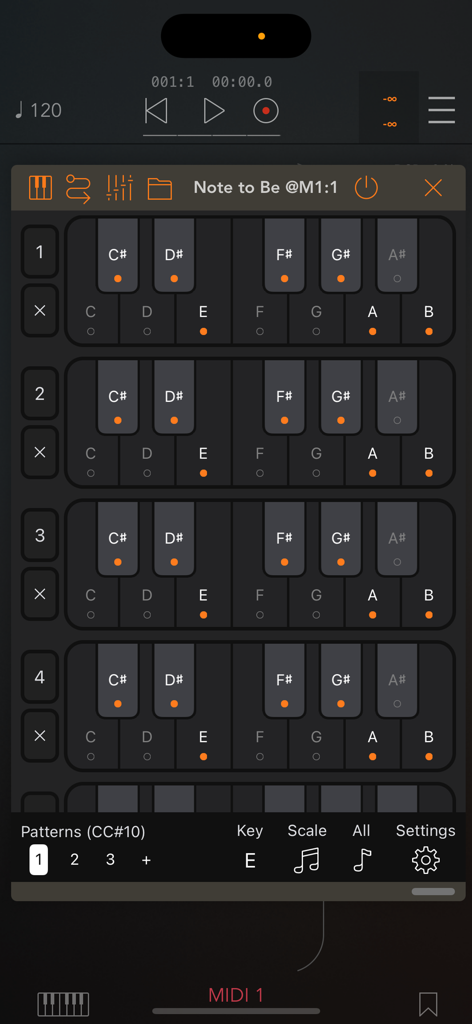 Note to Be - MIDI Quantizer - Note to Be MIDI Quantizer interface showing note selection for multiple octaves