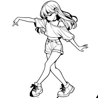realistic girl danceing