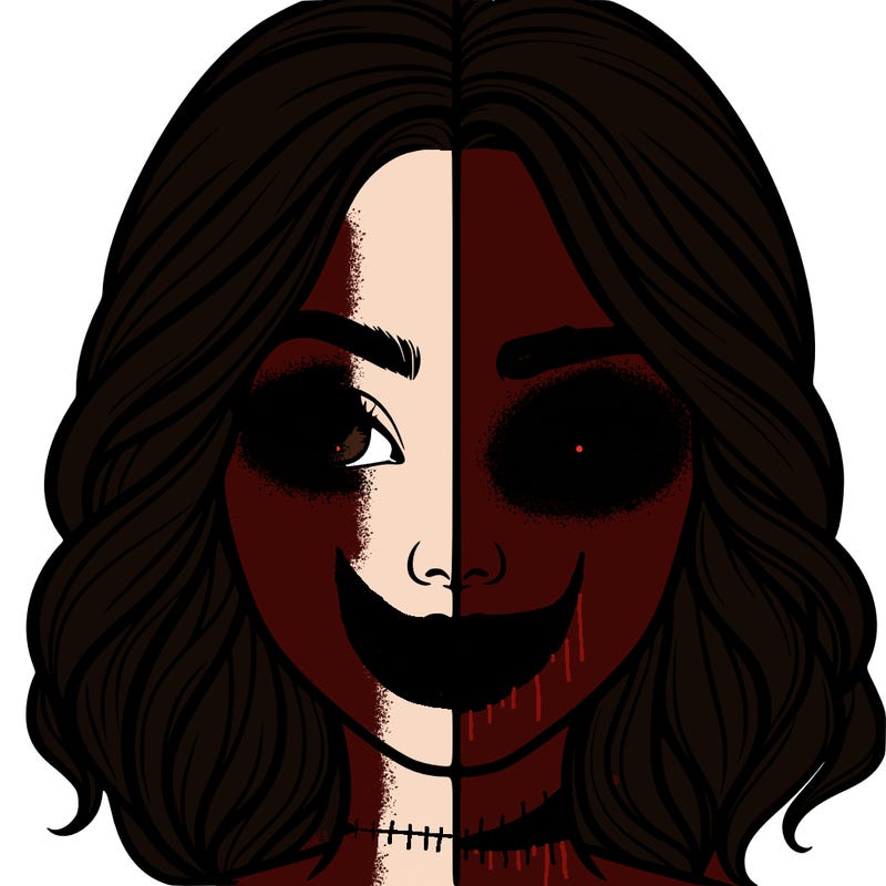 realistic girl split half
