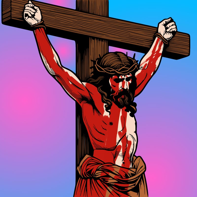 jesus realistic on the cross