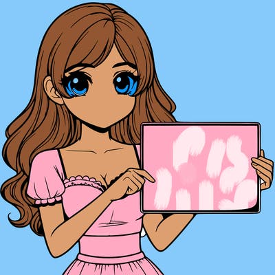 realistic pretty girl holding blank sign