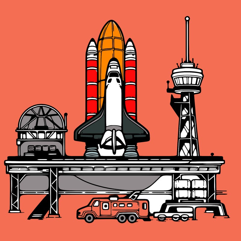 space shuttle on platform
