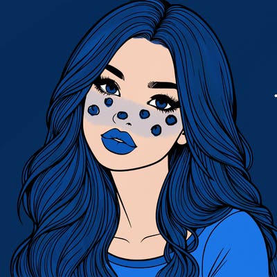 realistic girl with hair on her hair and lips