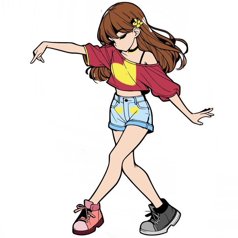 realistic girl danceing
