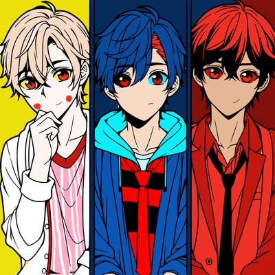three anime boys