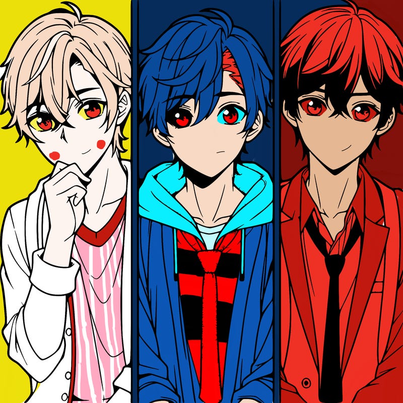 three anime boys