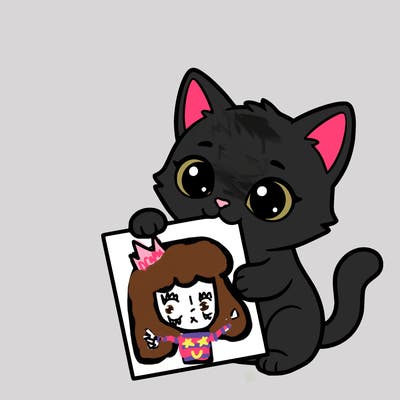 a small cat with a blank sheet of paper in its hand. the cat is sooooooo cute!