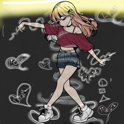 realistic girl danceing