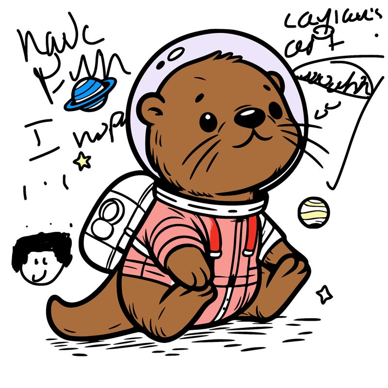 otter in a space suit