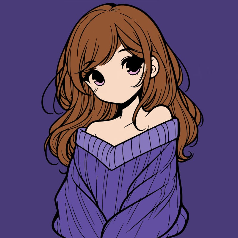 shy pretty girl wearing a sweater that is falling off one shoulder portrait