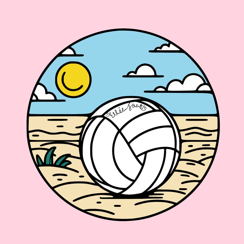 volleyball on a beach