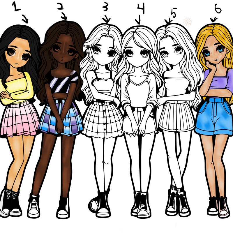 a group of girls realistic