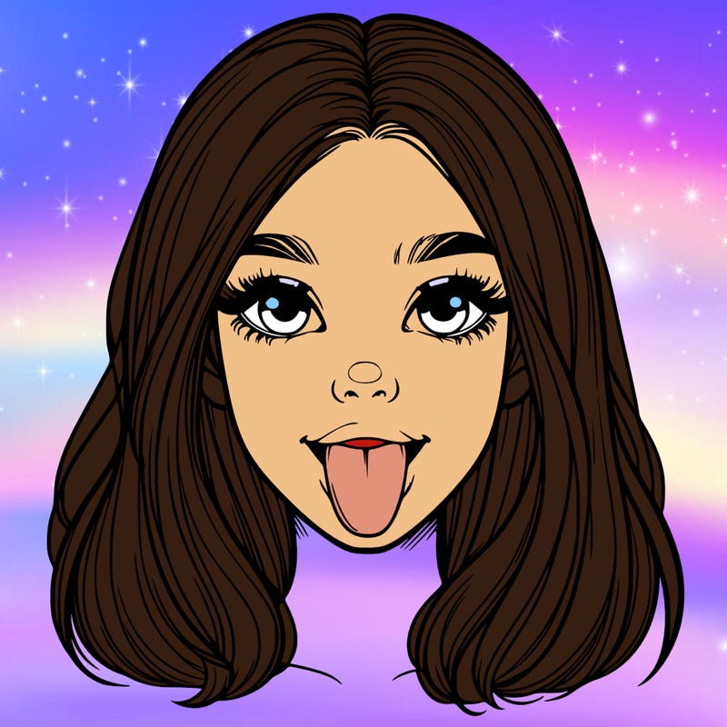 realistic girl with her tongue out