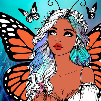 butterfly fairy realistic girl