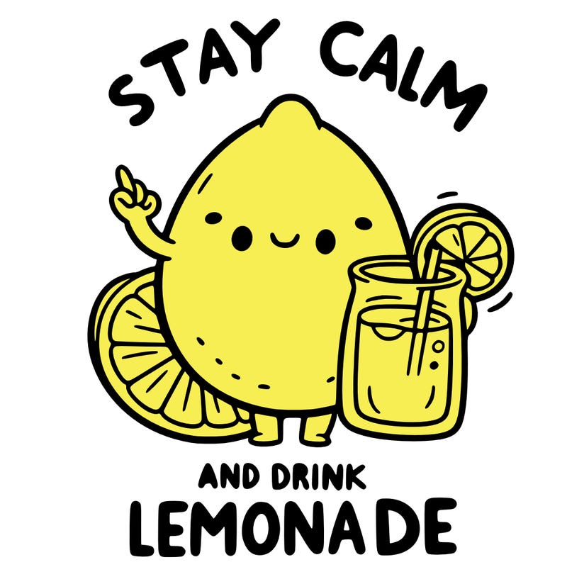 stay calm and drink lemonade