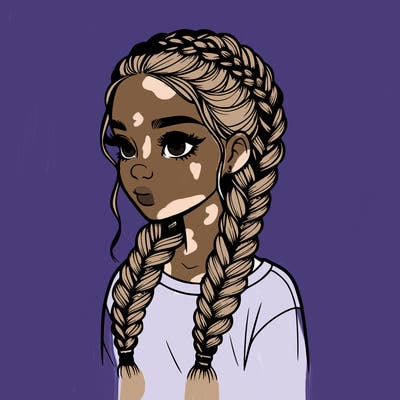 realistic girl with braids