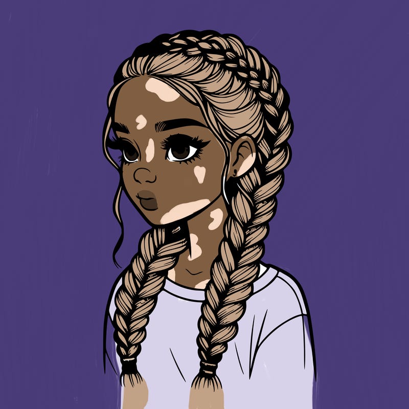realistic girl with braids