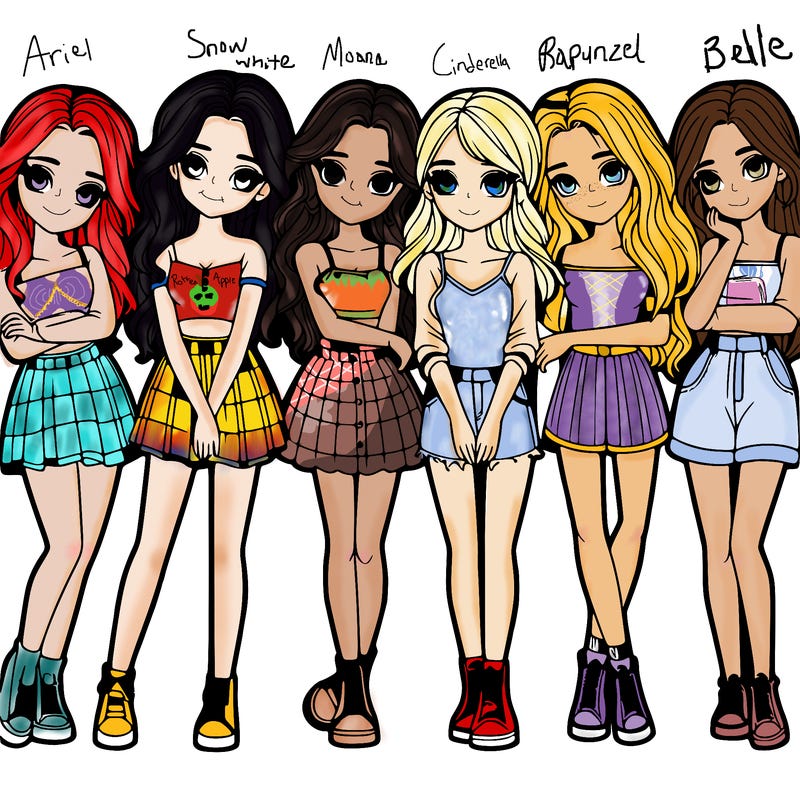 a group of girls realistic