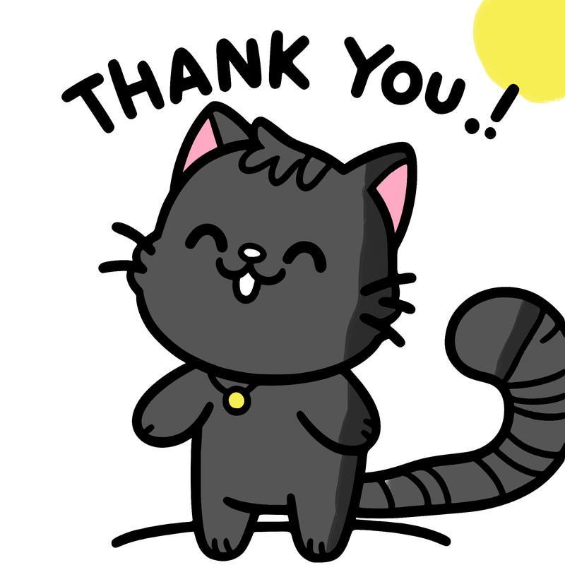 cat saying thanks
