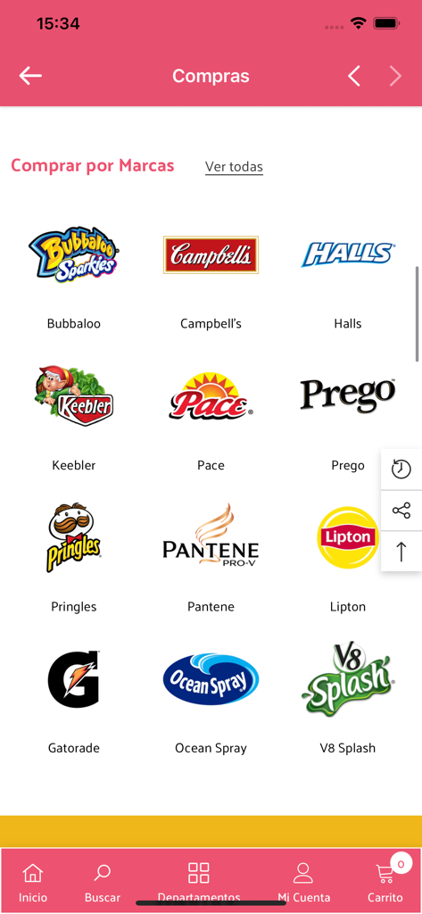 Supermix - Interface of the Supermix app displaying popular international brands available for purchase