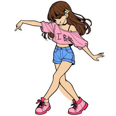 realistic girl danceing