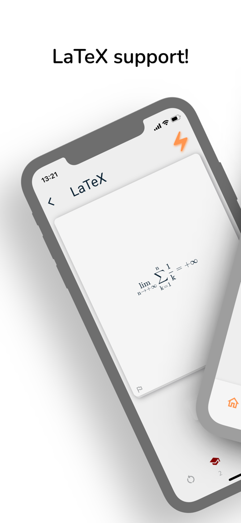 OutLearn: Spaced Repetition - OutLearn app screenshot showing a math flashcard with LaTeX formula support