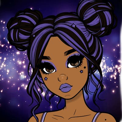 realistic girl with space buns