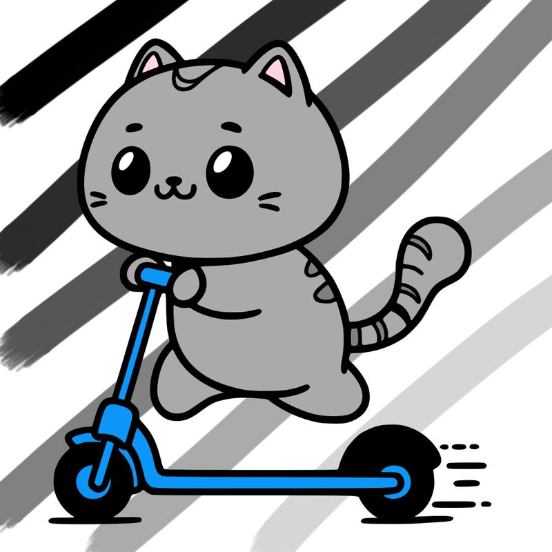 a cat scootering
