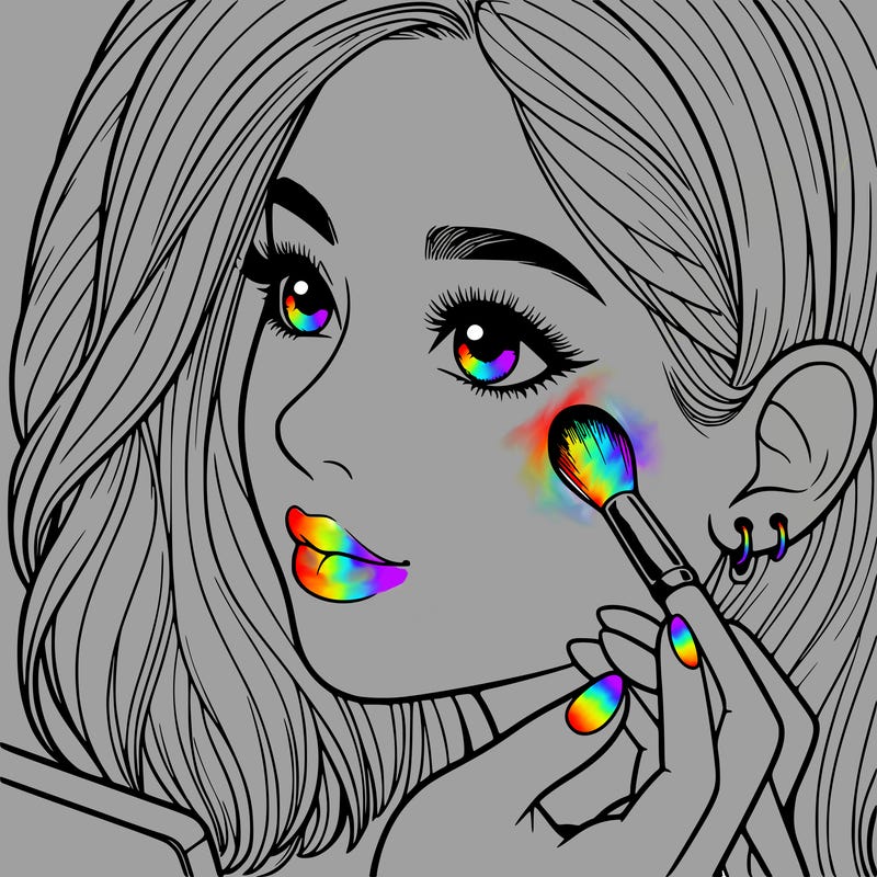 a realistic girl doing her makeup