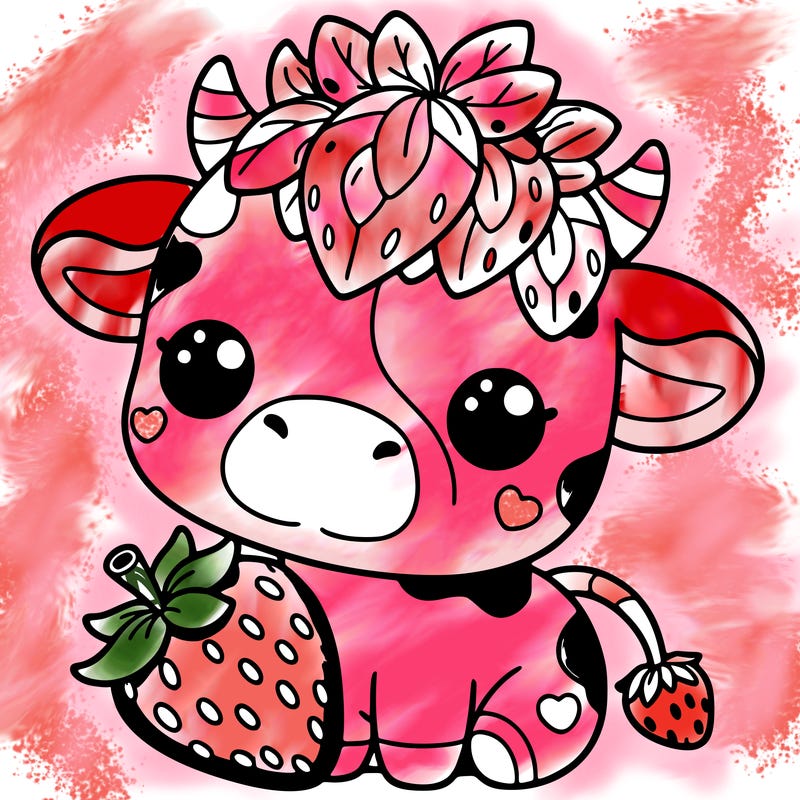 cute strawberry cow
