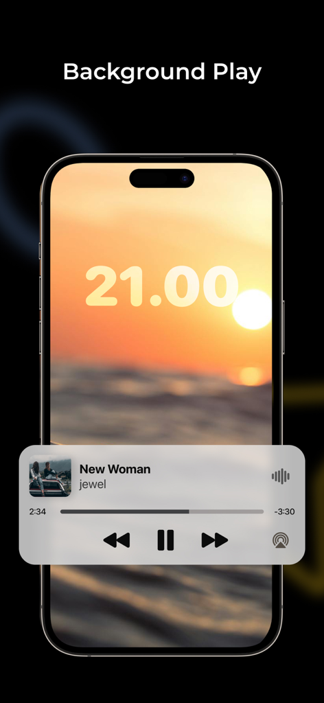 Offline Music MP3 Music Player - Offline music player showing background playback on an iPhone lock screen