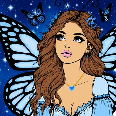 butterfly fairy realistic girl